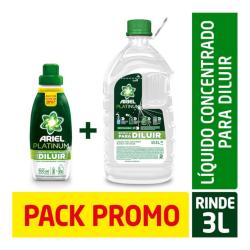 Jabón líquido lavarropas automático para diluir+botella Ariel 500 Ml
