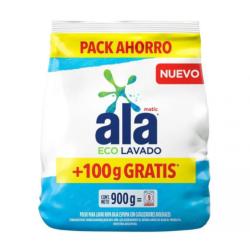 Promo jabón polvo lavarropas automático - bolsa Ala Matic 900 Gr