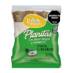 Planitas de arroz crema & ciboulette Lulemuu 70 Gr