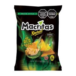 Nachos snacks sabor queso y jalapeño Macritas 90 Gr