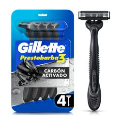 Máquina prestobarba 3 carbono Gillette 4 U