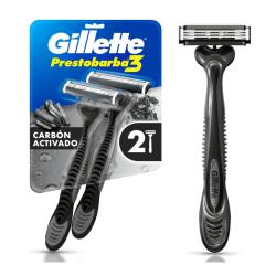Máquina prestobarba 3 carbono Gillette 2 U