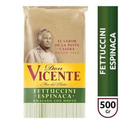 Fideos largos fettuccini espinaca Don Vicente 500 Gr