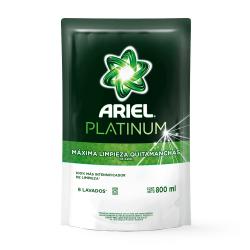 Jabón líquido lavarropas automático platinum - doypack Ariel 800 Ml