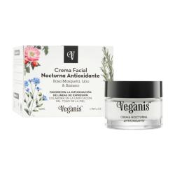 Crema nocturna con rosa mosqueta. lino y romero Veganis 50 Ml