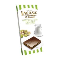 Chocolate leche con pistacho - estuche Lacasa 90 Gr