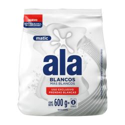 Jabon polvo lavarropas automatico blancos - bolsa Ala Matic 600 Gr