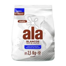 Jabon polvo lavarropas automatico blancos - bolsa Ala Matic 2.5 Kg