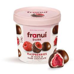 Frambuesas bañadas chocolate amargo/blanco Franuí 150 Gr