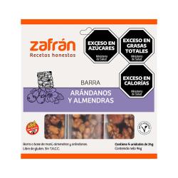 Barra cereal arandanos/almendras Zafrán 96 Gr